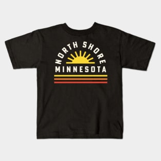 North Shore Minnesota Lake Superior Duluth MN Retro Vintage Sunshine Kids T-Shirt